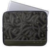 Benutzerdefiniertes Monogramm Schwarze geätzte ara Laptopschutzhülle (Vorderseite)