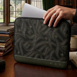 Benutzerdefiniertes Monogramm Schwarze geätzte ara Laptopschutzhülle