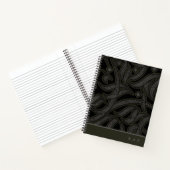 Benutzerdefiniertes Monogramm Schwarze geätzte ara Notizblock (Innenseite)