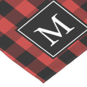 Benutzerdefiniertes Monogramm Schwarzes Buffalo Ka Kurzer Tischläufer (Ecke)