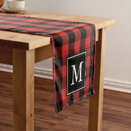 Benutzerdefiniertes Monogramm Schwarzes Buffalo Ka Kurzer Tischläufer