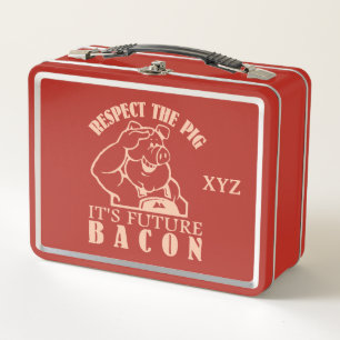 Benutzerdefiniertes Monogramm SCHWEIN ZU BACON Metall Brotdose