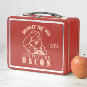 Benutzerdefiniertes Monogramm SCHWEIN ZU BACON Metall Brotdose (Beispiel)