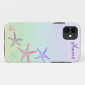 Benutzerdefiniertes Monogramm Seestern Pastell Case-Mate iPhone Hülle (Rückseite (Horizontal))