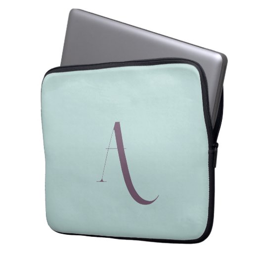 Benutzerdefiniertes Monogramm Skript Initial Soft  Laptopschutzhülle (Vorderseite Links)
