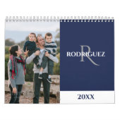 Benutzerdefiniertes Monogramm Spanisch Marineblau Kalender (Titelbild)