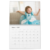 Benutzerdefiniertes Monogramm Spanisch Marineblau Kalender (Feb 2027)