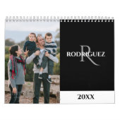 Benutzerdefiniertes Monogramm Spanisch Schwarzes F Kalender (Titelbild)