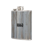 Benutzerdefiniertes Monogramm Stallholz Schnapsfla Flachmann (Links)