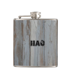 Benutzerdefiniertes Monogramm Stallholz Schnapsfla Flachmann