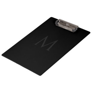 Benutzerdefiniertes Monogramm Stilvolles Schwarz P Klemmbrett