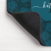 Benutzerdefiniertes Monogramm Teal Navy Blau  Mousepad (Ecke)