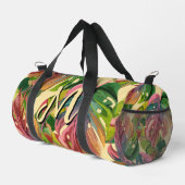 Benutzerdefiniertes Monogramm Tropische Blätter Fa Duffle Bag (Rechte Ecke)