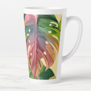 Benutzerdefiniertes Monogramm Tropische Blätter Fa Milchtasse