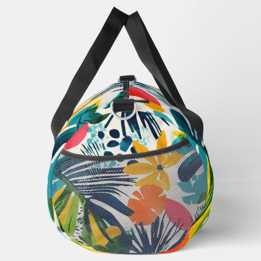 Benutzerdefiniertes Monogramm tropisches Abstrakte Duffle Bag (Rechts)