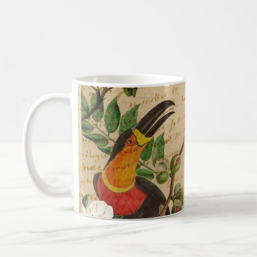 Benutzerdefiniertes Monogramm-Tukan Kaffeetasse (Links)