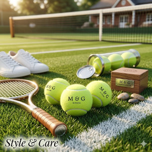 Benutzerdefiniertes Monogramm und Datum generisch Tennisbälle