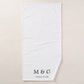 Benutzerdefiniertes Monogramm und Datum Personalis Badehandtuch (Badehandtuch)