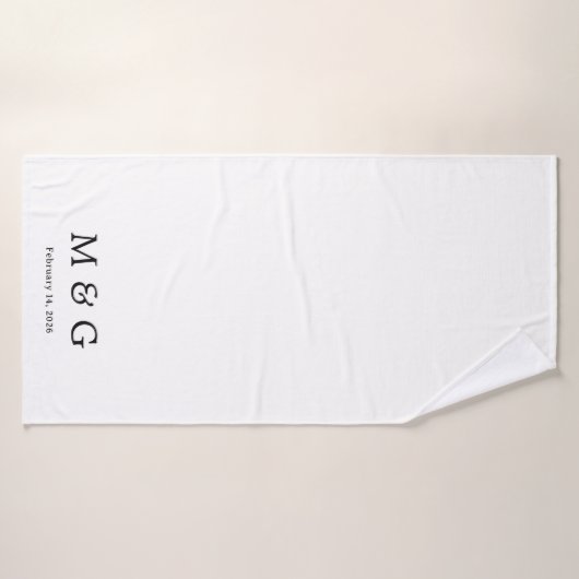 Benutzerdefiniertes Monogramm und Datum Personalis Badehandtuch (Badehandtuch)
