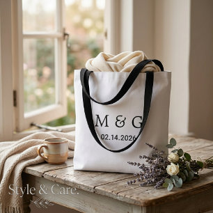 Benutzerdefiniertes Monogramm und Datum Personalis Tasche