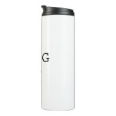 Benutzerdefiniertes Monogramm und Datum Personalis Thermosbecher (Nach rechts gedreht)