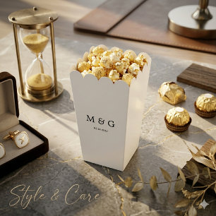 Benutzerdefiniertes Monogramm und Datumssymbol der Geschenkschachtel