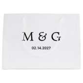 Benutzerdefiniertes Monogramm und Datumssymbol der Große Geschenktüte (Vorderseite)