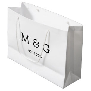 Benutzerdefiniertes Monogramm und Datumssymbol der Große Geschenktüte