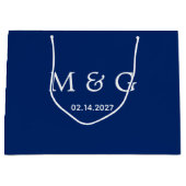 Benutzerdefiniertes Monogramm und Datumssymbol der Große Geschenktüte (Vorderseite)