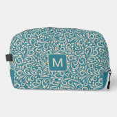 Benutzerdefiniertes Monogramm und florales Muster Waschbeutel (Vorderseite)