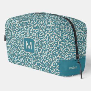 Benutzerdefiniertes Monogramm und florales Muster Waschbeutel