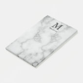 Benutzerdefiniertes Monogramm und Imitat-Graumarmo Post-it Klebezettel (angewinkelt)