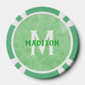 Benutzerdefiniertes Monogramm und Imitate Grüne Ma Pokerchips (Rückseite)