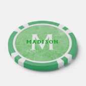 Benutzerdefiniertes Monogramm und Imitate Grüne Ma Pokerchips (Einzeln)