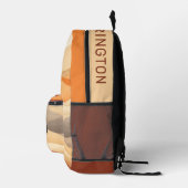 Benutzerdefiniertes Monogramm und Name Abstrakte L Bedruckter Rucksack (Rechts)