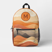 Benutzerdefiniertes Monogramm und Name Abstrakte L Bedruckter Rucksack (Vorderseite)