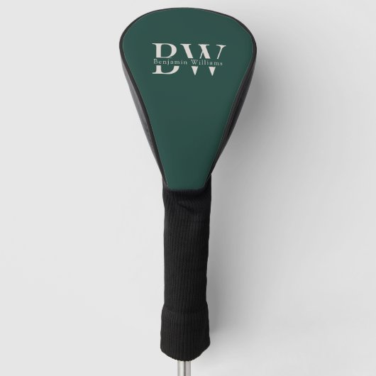 Benutzerdefiniertes Monogramm und Name Classic Gre Golf Headcover (Vorderseite)