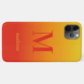 Benutzerdefiniertes Monogramm und Name Gelb bis Ro Case-Mate iPhone Hülle (Rückseite (Horizontal))