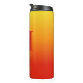 Benutzerdefiniertes Monogramm und Name Gelb bis Ro Thermosbecher (Nach rechts gedreht)