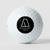 Benutzerdefiniertes Monogramm und Name Golfball (Vorderseite)