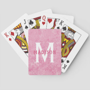 Benutzerdefiniertes Monogramm und Name Imitate Ros Spielkarten