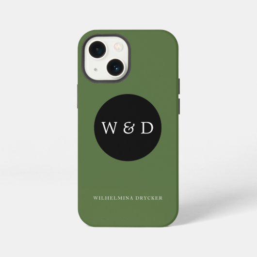 Benutzerdefiniertes Monogramm und Name iPhone Hülle (Rückseite)