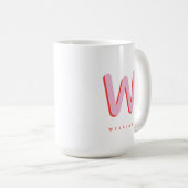 Benutzerdefiniertes Monogramm und Name Kaffeetasse (VorderseiteRechts)