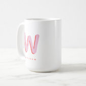 Benutzerdefiniertes Monogramm und Name Kaffeetasse (Vorderseite Links)