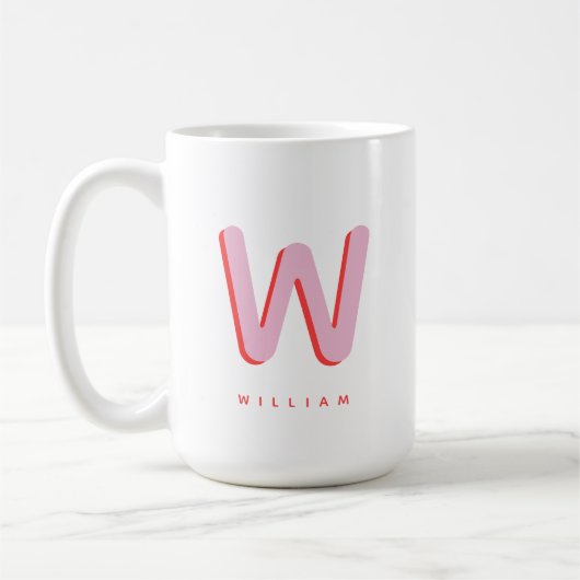 Benutzerdefiniertes Monogramm und Name Kaffeetasse (Links)