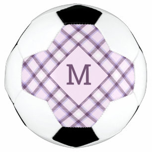 Benutzerdefiniertes Monogramm und Name Kariert / T Fußball