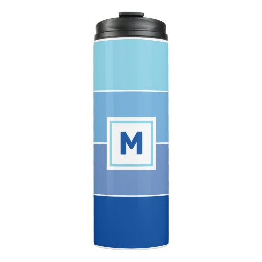 Benutzerdefiniertes Monogramm und Name Thermischer Thermosbecher (Vorderseite)