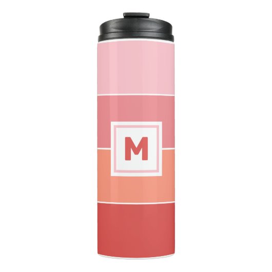 Benutzerdefiniertes Monogramm und Name Thermosbecher (Vorderseite)