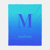 Benutzerdefiniertes Monogramm und Name Türkis bis  Fleecedecke (Vorderseite)