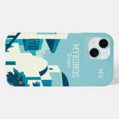 Benutzerdefiniertes Monogramm und Text Griechenlan Case-Mate iPhone Hülle (Rückseite (Horizontal))